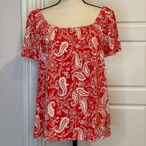 Red Paisley Top